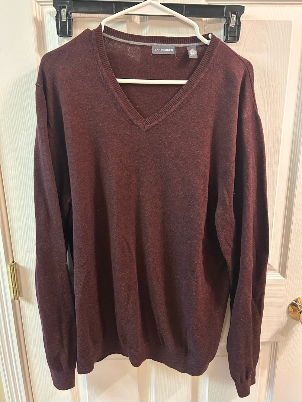 Van Heusen Men's V-Neck Sweater in Deep Burgundy